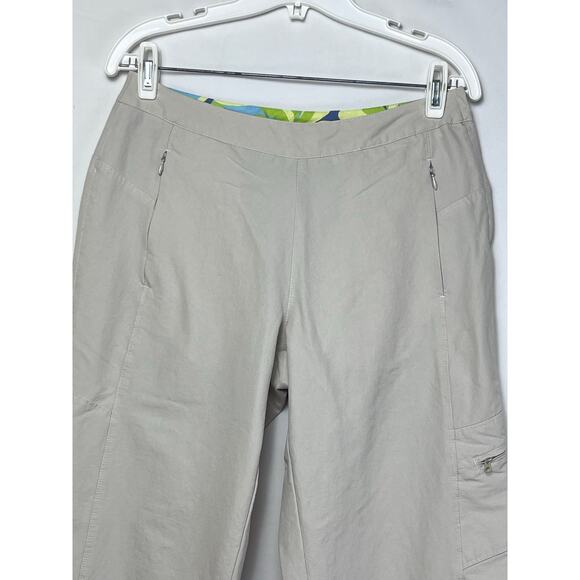 Title Nine Khaki Wide Leg Crop Pants - Women's Size 8 Athleisure Beach Vacation - Picture 9 of 9